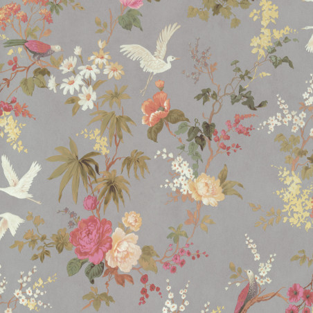 Papier peint Motif Floraison gris - BLOOM - Lutèce - BLO482