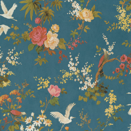 Papier peint Motif Floraison bleu - BLOOM - Lutèce - BLO483