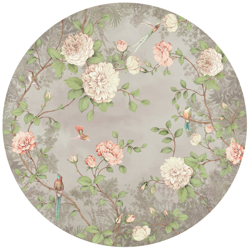 Papier peint Décor Mural Rond Jardin taupe Impression Numérique - BLOOM - Lutèce - BLO464DI