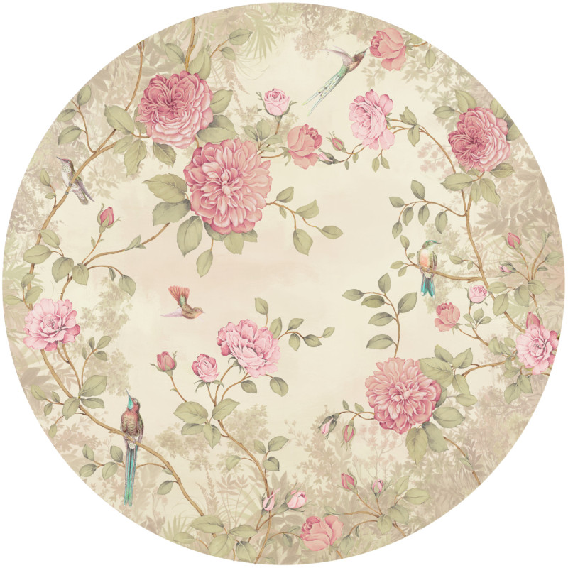 Papier peint Décor Mural Rond Jardin rose Impression Numérique - Lutèce - BLO463DI