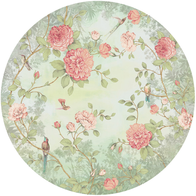 Papier peint Décor Mural Rond Jardin aqua Impression Numérique - BLOOM - Lutèce - BLO462DI