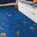 Sol PVC - Space 575 planètes et vaisseaux sur fond bleu - Atento IVC - rouleau 2M
