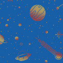 Sol PVC - Space 575 planètes et vaisseaux sur fond bleu - Atento IVC - rouleau 2M