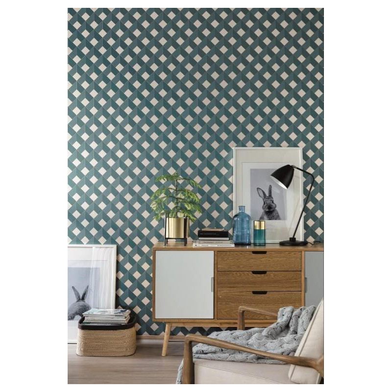 Papier peint Square Losange bleu foncé - ONLY BLUE - Caselio - ONB100126062