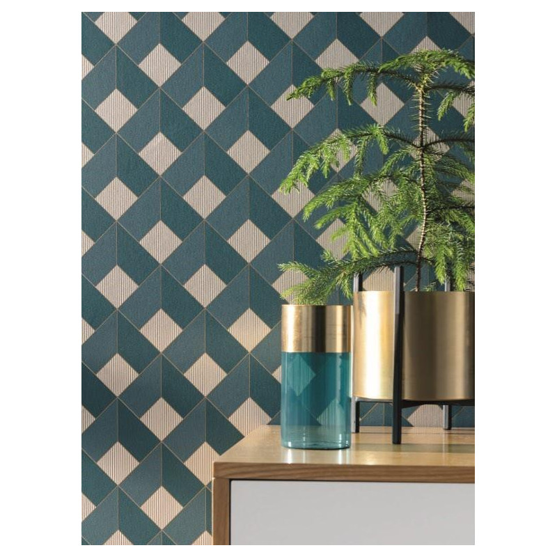 Papier peint Square Losange bleu foncé - ONLY BLUE - Caselio - ONB100126062