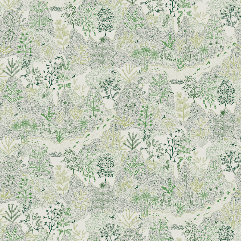 Papier peint Paradisio Greenery - BAHIA - Zoom by Masureel - HIA101