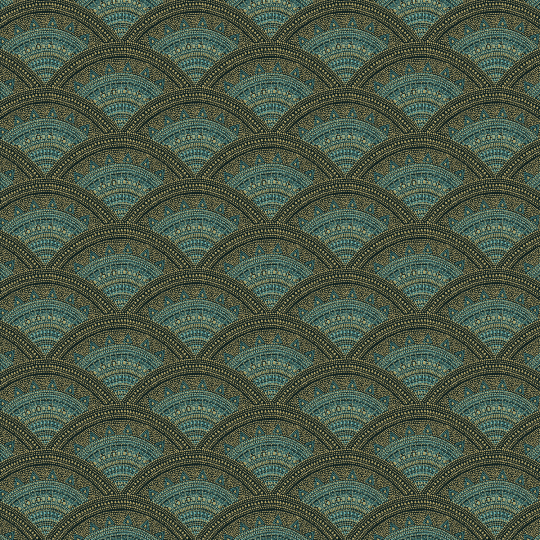 Papier peint Callaia Teal - BAHIA - Zoom by Masureel - HIA205