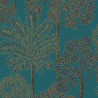 Papier peint City Of Palms Teal bleu canard - HISTORIAN - Grandeco - A49802