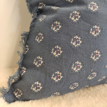 Coussin Emma bleu recto/verso - 45x45cm - Amadeus