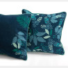Coussin Nuit Bleue floral vert et marine - 50x50cm - Amadeus