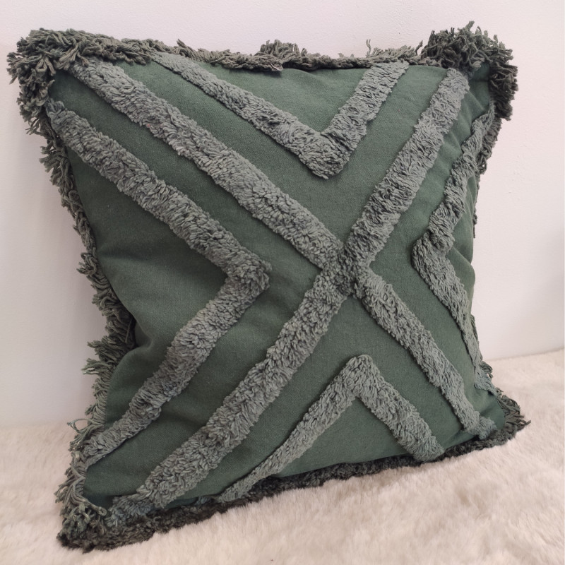 Coussin Brocante vert - 40x40cm - Amadeus