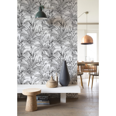 Papier peint intissé TROPIC XL noir et blanc - Rasch 478013 Papier peint intissé TROPIC XL noir et blanc - Rasch 478013