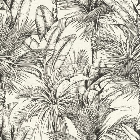 Papier peint intissé TROPIC XL noir et blanc - Rasch 478013 Papier peint intissé TROPIC XL noir et blanc - Rasch 478013