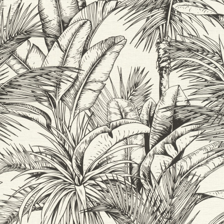 Papier peint intissé TROPIC XL noir et blanc - Rasch 478013 Papier peint intissé TROPIC XL noir et blanc - Rasch 478013