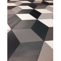 Sol PVC - Cubes 97 Cube-It 3D noir gris blanc - Bingo IVC - rouleau 3M