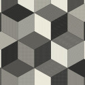 Sol PVC - Cubes 97 Cube-It 3D noir gris blanc - Bingo IVC - rouleau 3M