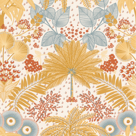 Papier peint intissé JUNGLE GRAPHIQUE jaune terracotta - Rasch 465747