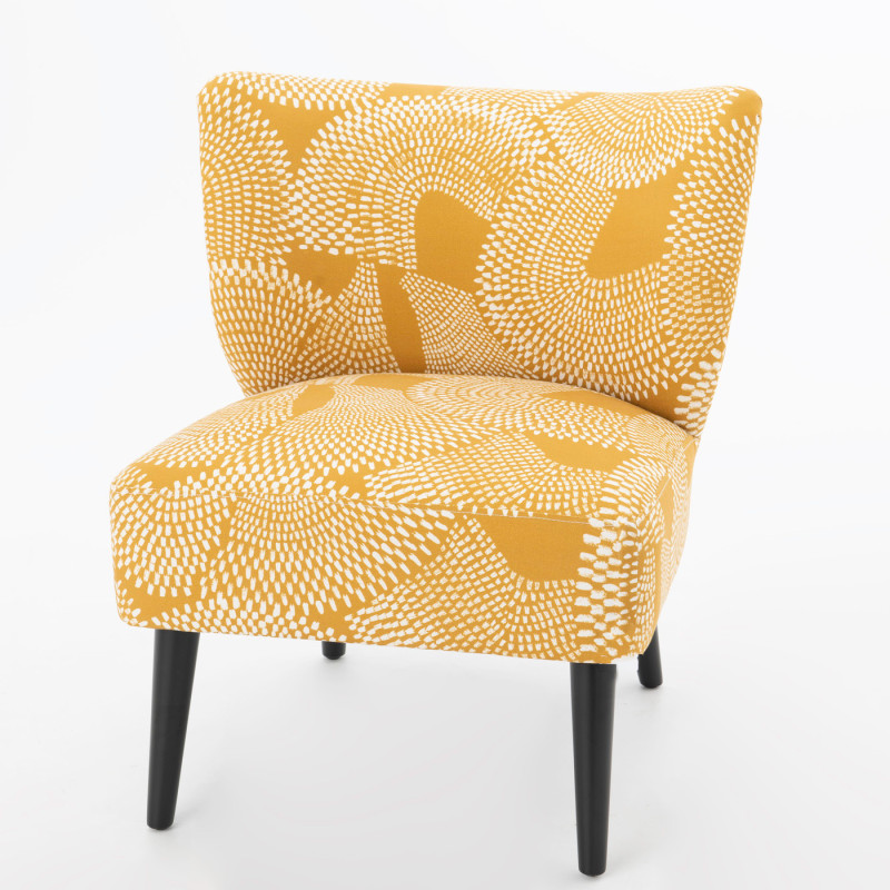 Fauteuil Tanzanie moutarde - 71x65x62cm - Amadeus - 152653 