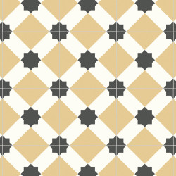 Sol PVC - Estrella T55 Carreaux de ciment jaune pastel - Atento IVC - rouleau 2M
