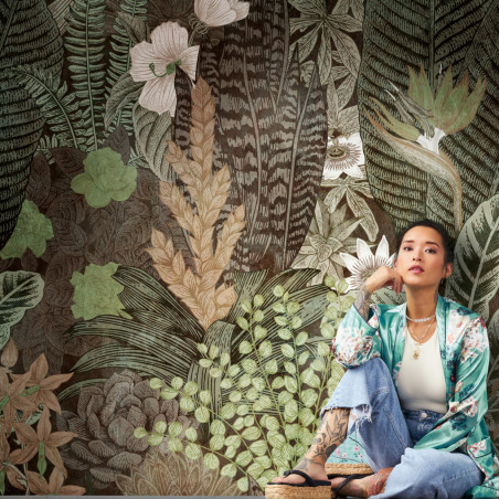 Panoramique Botanic Jungle vert kaki - METROPOLITAN STORIES THE WALL - AS Creation - 382431