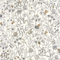 Papier peint intissé Jardin de Giverny blanc et or - NOS GRAVURES - Caselio - NGR103000215