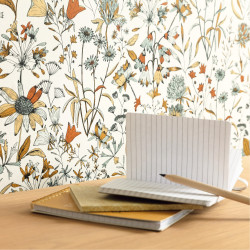 Papier peint intissé Jardin de Giverny blanc et orange - NOS GRAVURES - Caselio - NGR103000325
