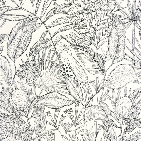 Papier peint intissé Jardin de Bel Air noir et blanc - NOS GRAVURES - Caselio - NGR103010199