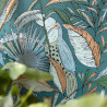Papier peint intissé Jardin de Bel Air bleu canard et camel - NOS GRAVURES - Caselio - NGR103016749