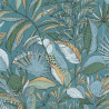 Papier peint intissé Jardin de Bel Air bleu canard et camel - NOS GRAVURES - Caselio - NGR103016749