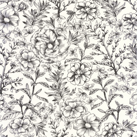 Papier peint intissé Jardin de Beauregard noir et blanc - NOS GRAVURES - Caselio - NGR103060913