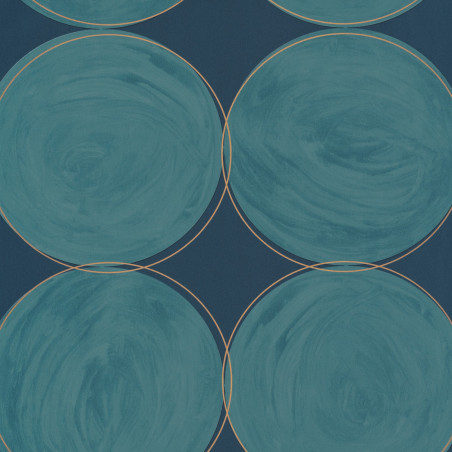 Papier peint intissé All Around bleu canard et doré - AROUND - Caselio - ARN102886126