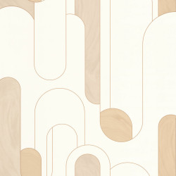 Papier peint intissé Up and Around beige, blanc et doré - AROUND - Caselio - ARN102871020