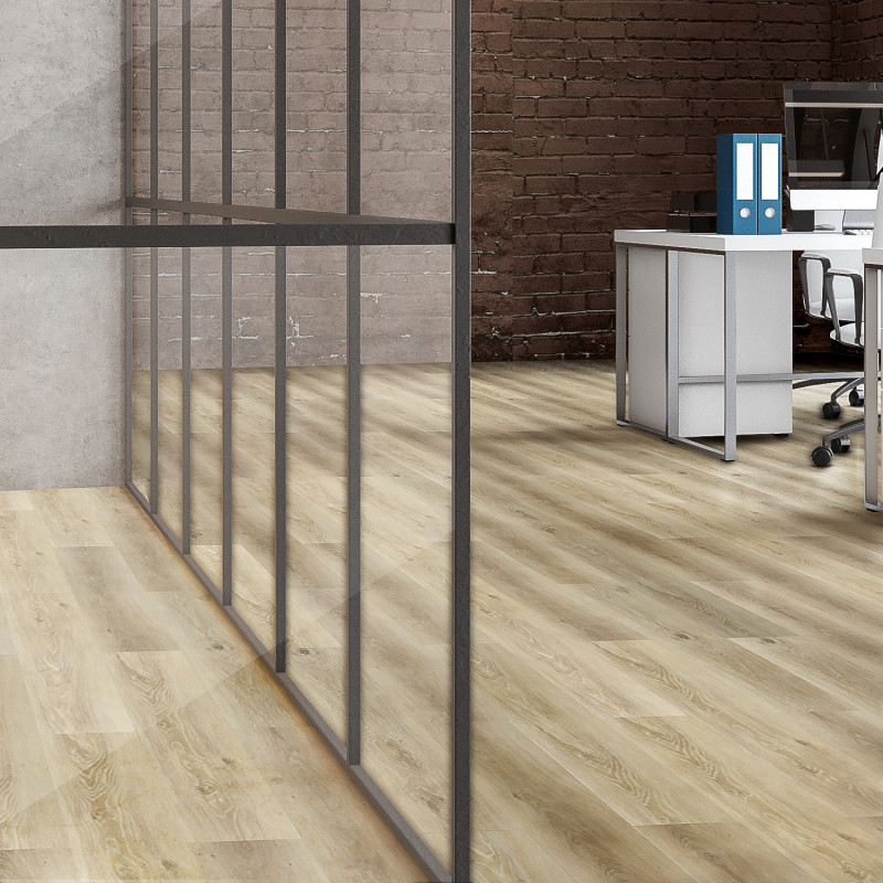 Lame PVC clipsable sous-couche intégrée "Cool Oak Gold" - Click Wood Wide Rigicore 5.5 - CONTESSE