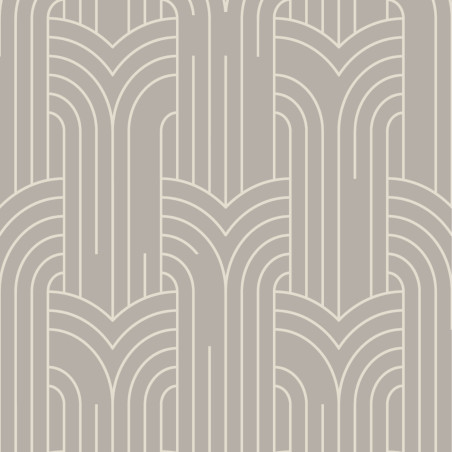 Papier peint Art Déco gris clair argenté - DIAMANT - UGEPA M42107