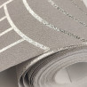 Papier peint Art Déco gris clair argenté - DIAMANT - UGEPA M42107