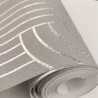 Papier peint Art Déco gris clair argenté - DIAMANT - UGEPA M42107