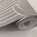Papier peint Art Déco gris clair argenté - DIAMANT - UGEPA M42107