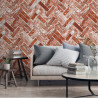 Papier peint Briques Chevrons rouge - Bricks - UGEPA M32518