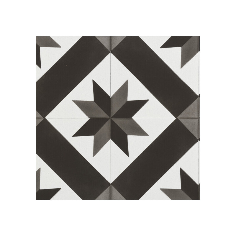 Sol PVC - Cordoba carreaux de ciment noir - Booster GERFLOR - rouleau 4M