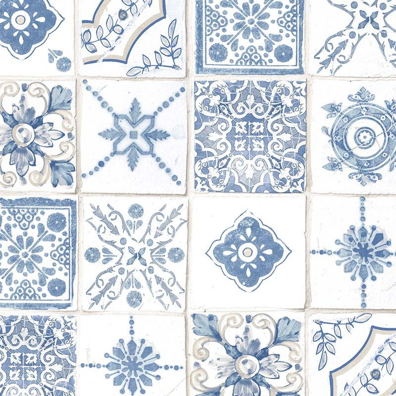 Papier peint Faience Marocaine Azur - STYLE CUISINE 3 - Lutèce - CK36622