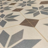 Sol PVC - Scottsdale 196L carreaux de ciment étoile beige - Optima Retro-Tex BEAUFLOR - rouleau 2M