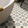 Sol PVC - Scottsdale 196L carreaux de ciment étoile beige - Optima Retro-Tex BEAUFLOR - rouleau 2M