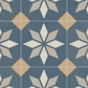 Sol PVC - Scottsdale 196L carreaux de ciment étoile beige - Optima Retro-Tex BEAUFLOR - rouleau 4M
