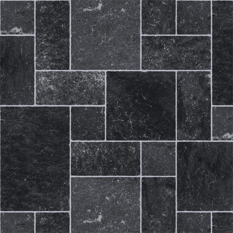 Sol PVC - Polperro 999E gris et noir - Hightex BEAUFLOR - rouleau 4M