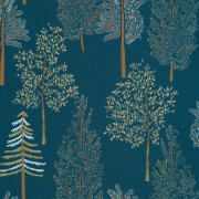 Papier peint intissé The Tree House bleu nuit - LA FORÊT - Caselio - FRT102956614