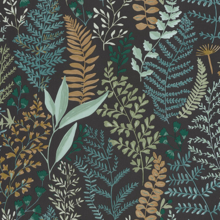 Papier peint intissé Woodland vert émeraude noir - LA FORÊT - Caselio - FRT102927927