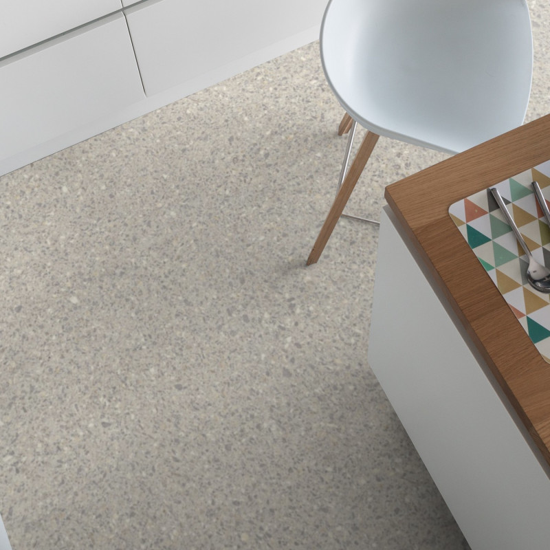 Sol PVC - Terrazino Clear motif granite gris - Texline GERFLOR - rouleau 4M