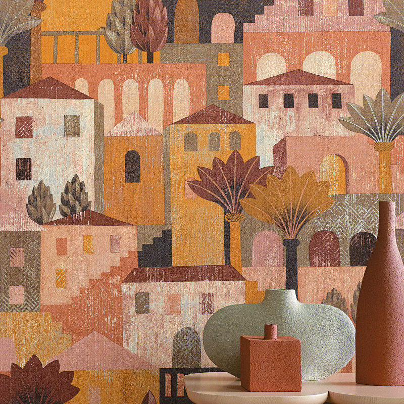 Papier peint Monterosso terre de sienne - AVENTURA - Casamance - 75541834