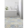 Sol PVC - Provence Azur carreaux de ciment bleu - Booster GERFLOR - rouleau 2M