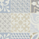 Sol PVC - Provence Azur carreaux de ciment bleu - Booster GERFLOR - rouleau 2M